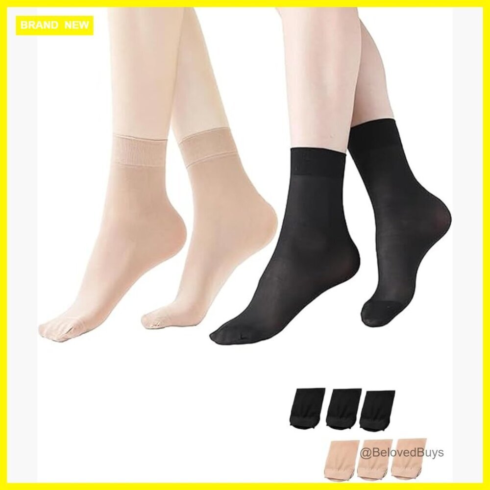 Sheer Ankle Socks 4-10 Pairs Nylon Thin Seamless Ballet Hosiery